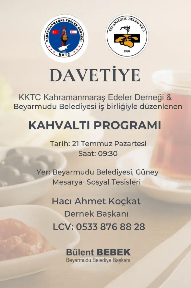 KKTC Kahramanmaraş Edeler Derneği  kahvaltıda buluşuyor