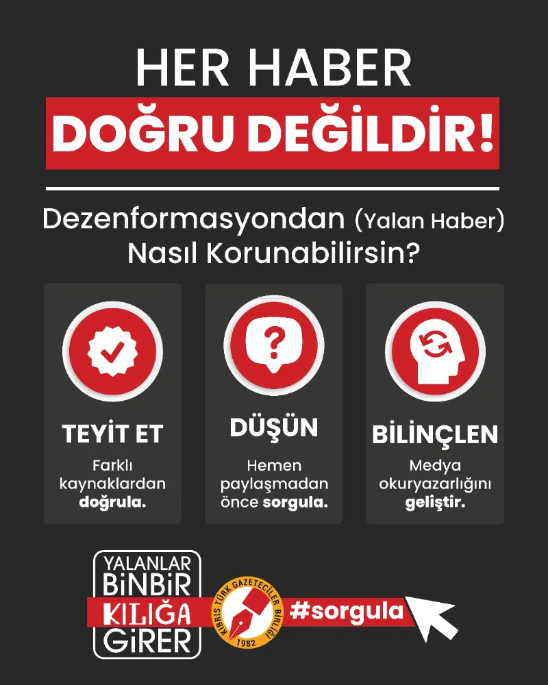 Kıbrıs Türk Gazeteciler Birliği’nden dezenformasyona karşı sosyal medya kampanyası
